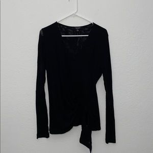 Karen Kane Black Tie Front Blouse